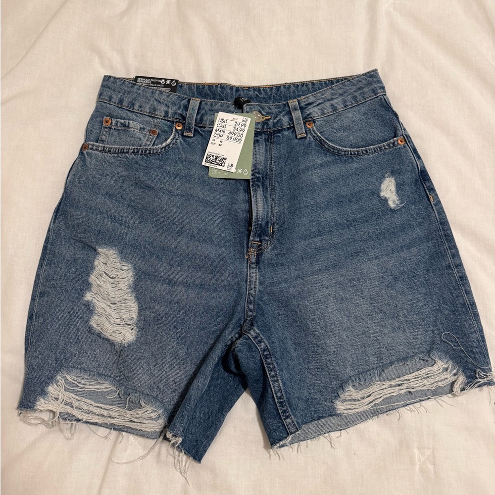 H&M High Waist Denim Shorts